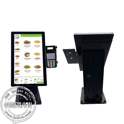 شاشة تعمل باللمس للمطعم مقاس 15.6 بوصة تدعم المسح بتقنية NFC وطابعة نقاط البيع