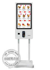 جدار قابل للتعليق الأغذية ترتيب آلة الخدمة الذاتية كشك WIFI 32 بوصة مع طابعة نقاط البيع / التذاكر