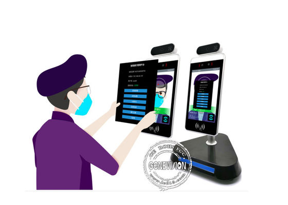 Temp Scanner Smart Pass Screen 8 &quot;جهاز أندرويد اللوحي التعرف على الوجه ميزان حرارة رقمي