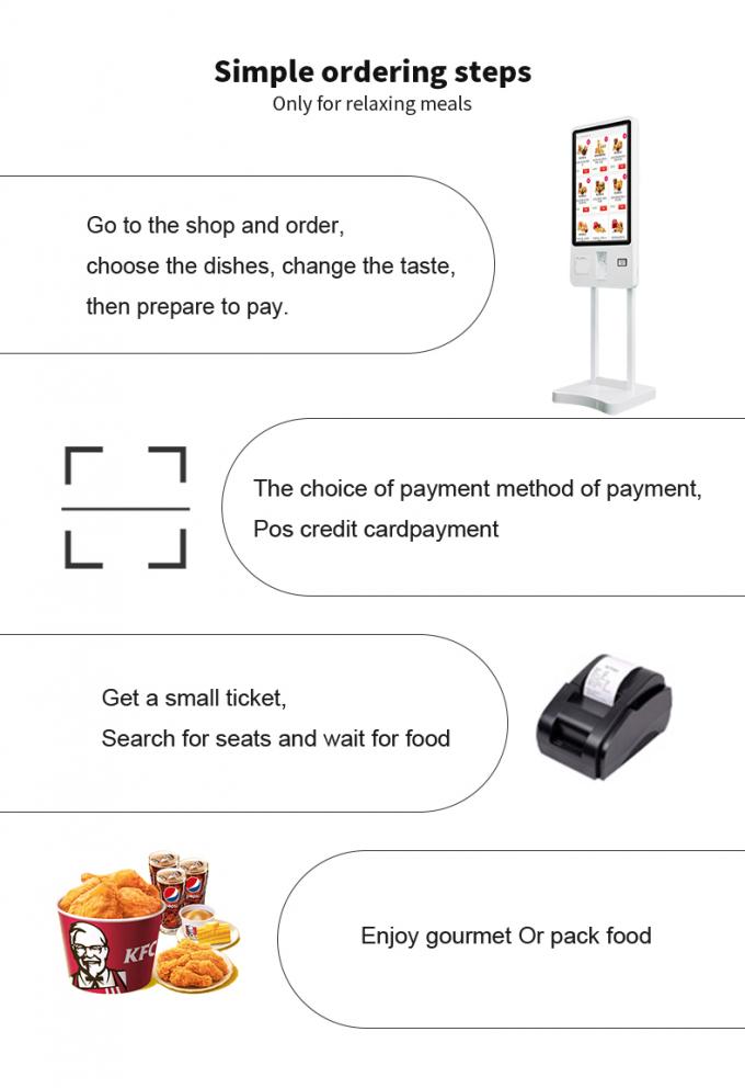 24/32/43 بوصة كيوسك تشغيل التفاعلي مع الإشارات الرقمية، محطة الدفع ذاتية الخدمة 1