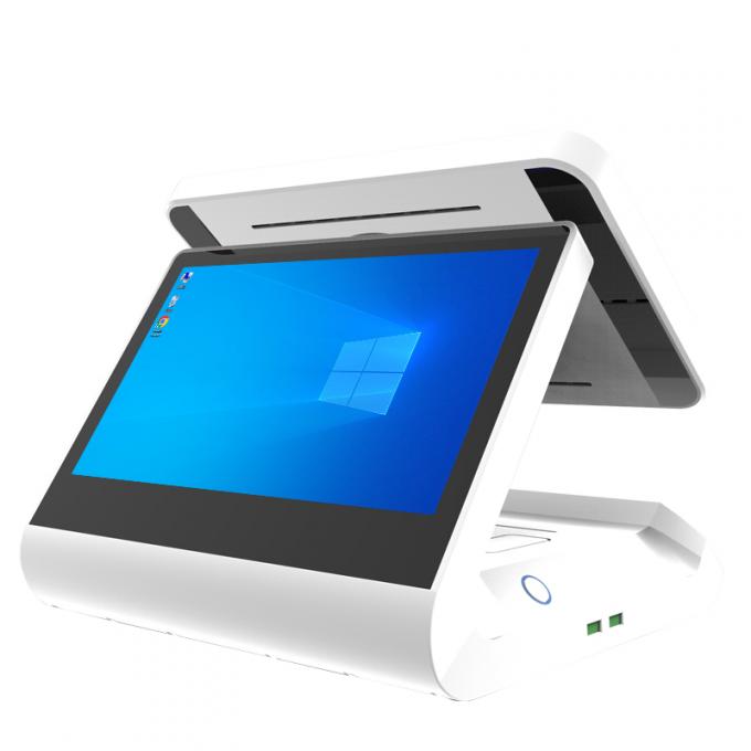 أندرويد سطح المكتب شاشة سجل النقد مزدوجة الشاشة مع 80 مم الطابعة والماسح الضوئي 11.6 بوصة + 11.6 بوصة 2GB + 32GB POS أنظمة محطة آلة 1