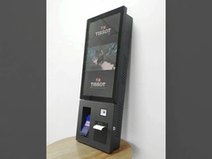 طابعة الحائط الأسود ذاتية الخدمة محطة طابعة رمز QR ماسح POS الشاشة اللمسية صالة الدفع