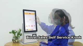 15.6 بوصة + 15.6 بوصة ABS Shell تعمل باللمس، ماكينة صراف كشك للخدمة الذاتية تعمل بنظام Android