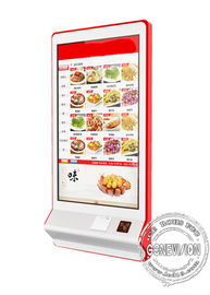 32 بوصة التلقائي آلة الطلب الخدمة الذاتية شاشة تعمل باللمس كشك الدفع لمطعم الوجبات السريعة مع قارئ بطاقة