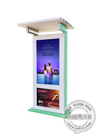 55 بوصة الترويجية الروبوت في الهواء الطلق الرقمية لافتات الطابق الدائمة للماء في الهواء الطلق شاشة تعمل باللمس كشك LCD التفاعلية