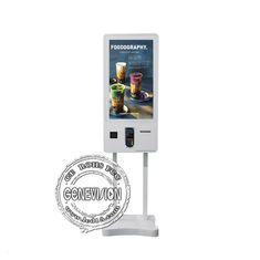 QR Scanner / Printer Touch Screen Kiosk 32 &amp;#39;&amp;#39; Self Service Order Capacitive Touch Menu