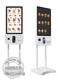 جدار قابل للتعليق الأغذية ترتيب آلة الخدمة الذاتية كشك WIFI 32 بوصة مع طابعة نقاط البيع / التذاكر