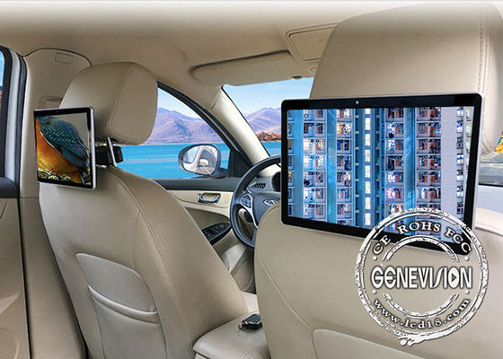 10.1 &quot;IPS لوحة بلاستيكية لمس الشاشة تاكسي مسند رأس مراقب أندرويد لافتات رقمية مع 4G و GPS