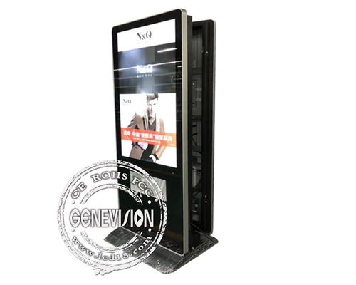 شاشة مزدوجة واي فاي LCD لافتات رقمية 400cd / m2 مع محطة شحن الهاتف الخليوي
