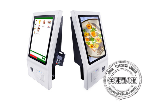 21.5 بوصة سطح المكتب طلب آلة كشك يحمل في ثناياه عوامل QR Barcode 80mm Terminal Printer
