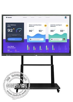 زجاج مضاد للوهج 85 بوصة 4K مسطح يعمل باللمس بالأشعة تحت الحمراء يعمل بنظام Android Win 10 نظام مزدوج