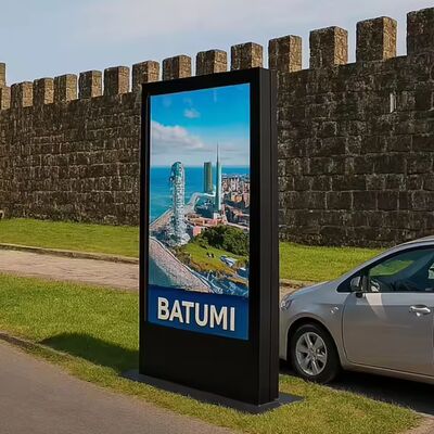 75'' الجانب المزدوج في الهواء الطلق كيوسك التجاري الإشارات الرقمية IP65 أرضية الوقوف