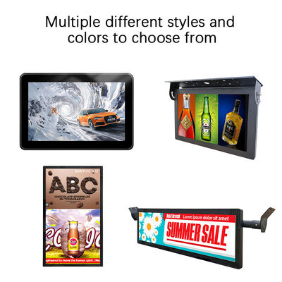 21.5/24/32 Inch Stretched Bar Ceiling Mount Bus Digital Signage LCD Monitor with 1920x540 Resolution Android 7.1/9.0/11.0 System and Shake-Proof Design