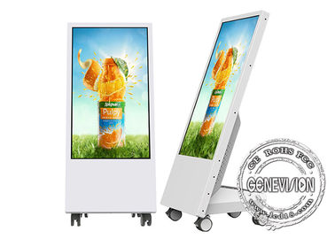 كامل HD 1080p كشك الرقمية لافتات كشك في الهواء الطلق المحمول 32 '' مع البطارية / عجلات