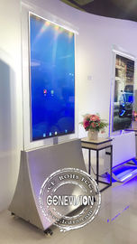 Dual Sides Android 7.1 WIFI Digital Signage Slim 55 بوصة حامل أرضي شاشة OLED مزدوجة شفافة