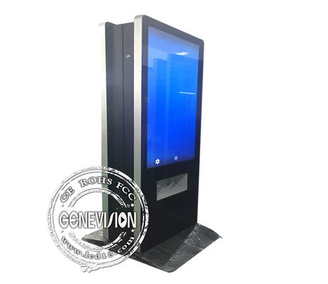 شاشة مزدوجة واي فاي LCD لافتات رقمية 400cd / m2 مع محطة شحن الهاتف الخليوي
